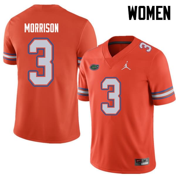 Women's NCAA Florida Gators Antonio Morrison #3 Stitched Authentic Jordan Brand Orange College Football Jersey RFG2565HS